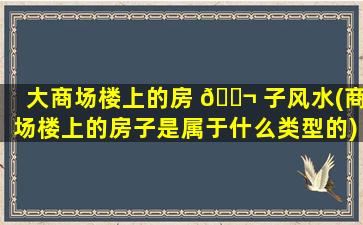 大商场楼上的房 🐬 子风水(商场楼上的房子是属于什么类型的)